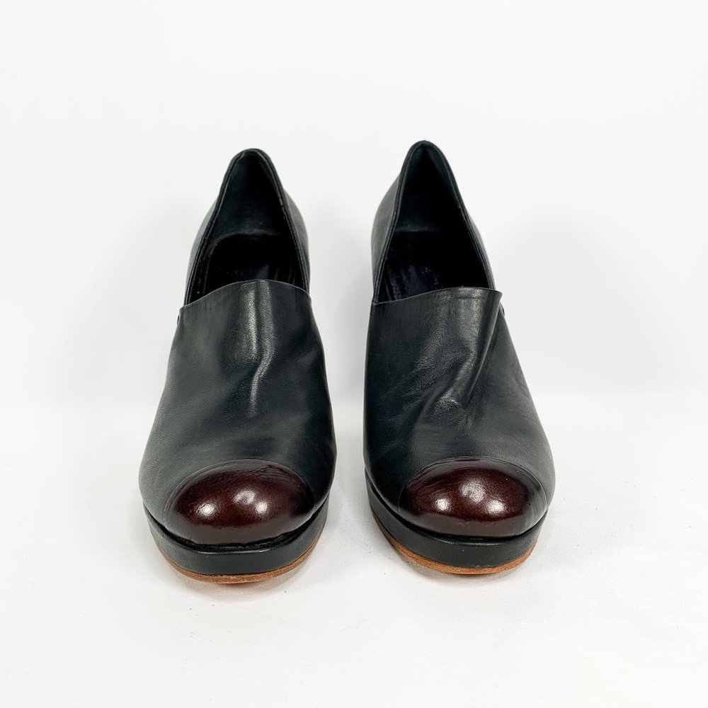 RACHEL COMEY Black Leather Chunky Snake Heels - Picture 3 of 9